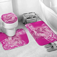 Polynesia Breast Cancer Awareness Bathroom Set Think Pink Ribbon Polynesian Butterflies LT14 Mat Set Only (3 pcs) One Size Pink - Polynesian Pride