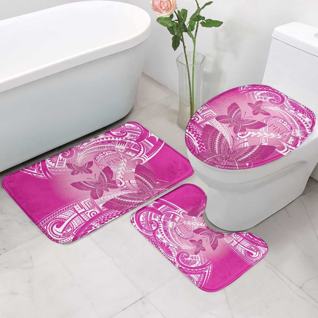 Polynesia Breast Cancer Awareness Bathroom Set Think Pink Ribbon Polynesian Butterflies LT14 - Polynesian Pride