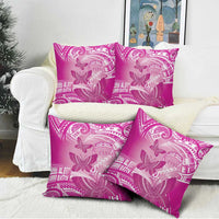 Polynesia Breast Cancer Awareness Pillow Cover Think Pink Ribbon Polynesian Butterflies LT14 - Polynesian Pride