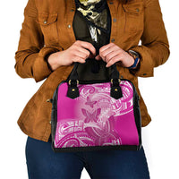 Polynesia Breast Cancer Awareness Shoulder Handbag Think Pink Ribbon Polynesian Butterflies LT14 - Polynesian Pride