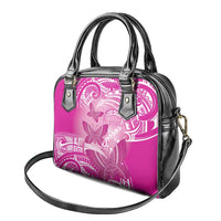 Polynesia Breast Cancer Awareness Shoulder Handbag Think Pink Ribbon Polynesian Butterflies LT14 - Polynesian Pride