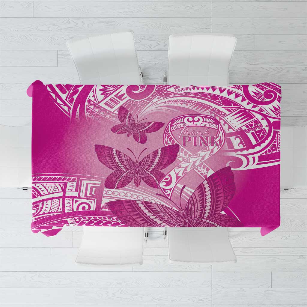 Polynesia Breast Cancer Awareness Tablecloth Think Pink Ribbon Polynesian Butterflies LT14 Pink - Polynesian Pride