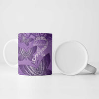 Personalised Polynesia Lupus Awareness Month Ceramic Mug Warrior Purple Ribbon Polynesian Butterflies LT14 - Polynesian Pride