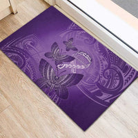 Polynesia Lupus Awareness Month Rubber Doormat Warrior Purple Ribbon Polynesian Butterflies LT14 - Polynesian Pride