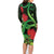 New Zealand Gecko Family Matching Long Sleeve Bodycon Dress and Hawaiian Shirt Aotearoa Maori With Pohutukawa Flowers