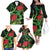 New Zealand Gecko Family Matching Off The Shoulder Long Sleeve Dress and Hawaiian Shirt Aotearoa Maori With Pohutukawa Flowers