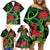 New Zealand Gecko Family Matching Off Shoulder Short Dress and Hawaiian Shirt Aotearoa Maori With Pohutukawa Flowers