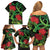 New Zealand Gecko Family Matching Off Shoulder Short Dress and Hawaiian Shirt Aotearoa Maori With Pohutukawa Flowers