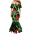 New Zealand Gecko Mermaid Dress Aotearoa Maori With Pohutukawa Flowers