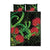 New Zealand Gecko Quilt Bed Set Aotearoa Maori With Pohutukawa Flowers