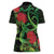 New Zealand Gecko Women Polo Shirt Aotearoa Maori With Pohutukawa Flowers