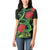 New Zealand Gecko Women Polo Shirt Aotearoa Maori With Pohutukawa Flowers