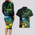 New Zealand Tui Bird Couples Matching Long Sleeve Bodycon Dress and Hawaiian Shirt Aotearoa Maori With Kowhai Flowers