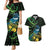 New Zealand Tui Bird Couples Matching Mermaid Dress and Hawaiian Shirt Aotearoa Maori With Kowhai Flowers