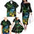 New Zealand Tui Bird Family Matching Off The Shoulder Long Sleeve Dress and Hawaiian Shirt Aotearoa Maori With Kowhai Flowers