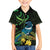 New Zealand Tui Bird Family Matching Off Shoulder Short Dress and Hawaiian Shirt Aotearoa Maori With Kowhai Flowers