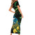 New Zealand Tui Bird Family Matching Short Sleeve Bodycon Dress and Hawaiian Shirt Aotearoa Maori With Kowhai Flowers