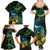 New Zealand Tui Bird Family Matching Summer Maxi Dress and Hawaiian Shirt Aotearoa Maori With Kowhai Flowers