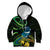 New Zealand Tui Bird Kid Hoodie Aotearoa Maori With Kowhai Flowers