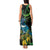 New Zealand Tui Bird Tank Maxi Dress Aotearoa Maori With Kowhai Flowers