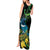 New Zealand Tui Bird Tank Maxi Dress Aotearoa Maori With Kowhai Flowers