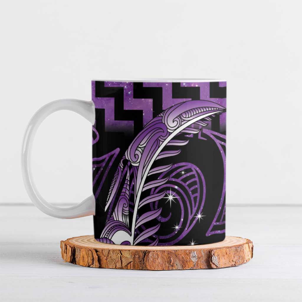 Purple Matariki New Zealand Ceramic Mug Maori Poutama Galaxy Vibes LT14 Purple - Polynesian Pride