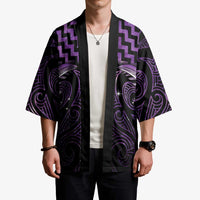 Purple Matariki New Zealand Kimono Maori Poutama Galaxy Vibes LT14 - Polynesian Pride