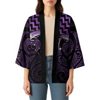 Purple Matariki New Zealand Kimono Maori Poutama Galaxy Vibes LT14 - Polynesian Pride