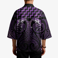 Purple Matariki New Zealand Kimono Maori Poutama Galaxy Vibes LT14 - Polynesian Pride