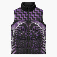 Purple Matariki New Zealand Sleeveless Puffer Jacket Maori Poutama Galaxy Vibes LT14 Unisex Purple - Polynesian Pride