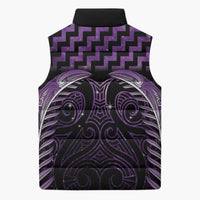 Purple Matariki New Zealand Sleeveless Puffer Jacket Maori Poutama Galaxy Vibes LT14 - Polynesian Pride