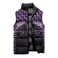 Purple Matariki New Zealand Sleeveless Puffer Jacket Maori Poutama Galaxy Vibes LT14 - Polynesian Pride