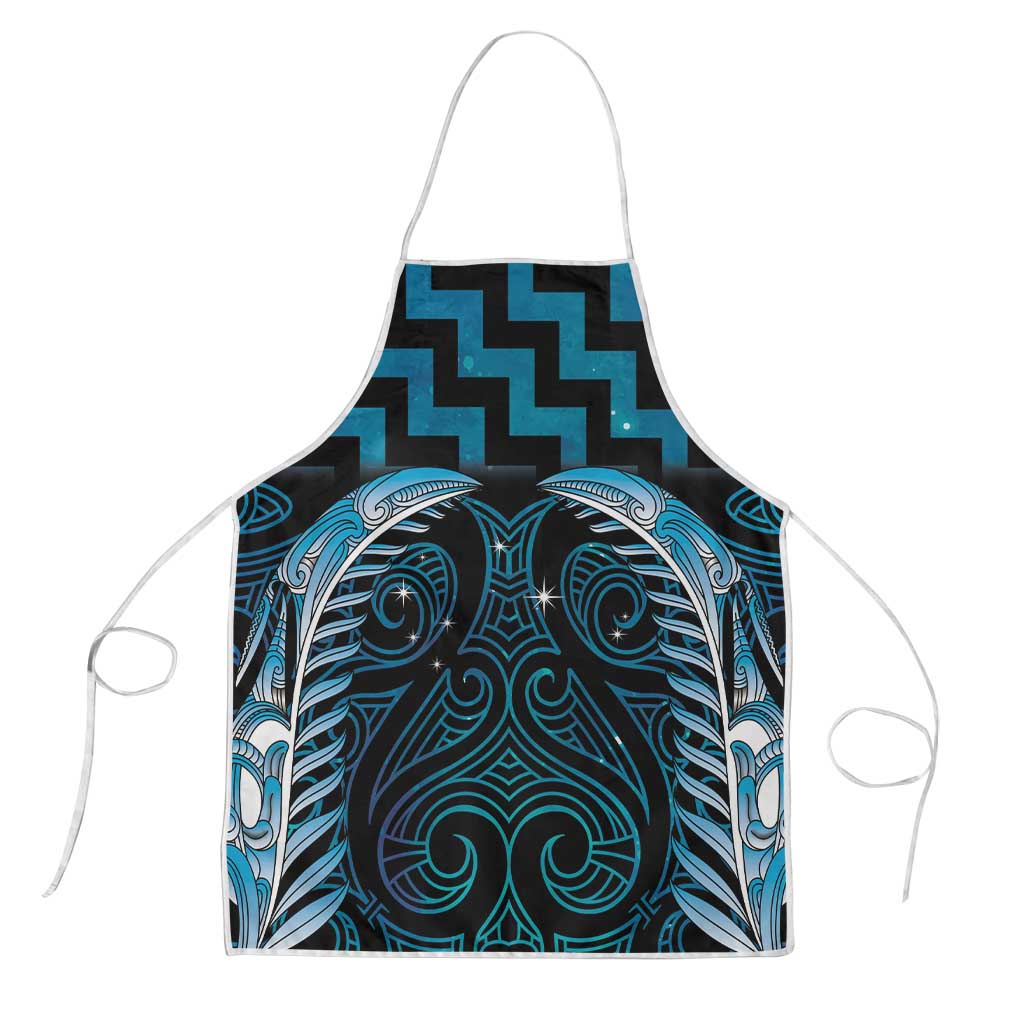 Blue Matariki New Zealand Apron Maori Poutama Galaxy Vibes LT14 Blue - Polynesian Pride