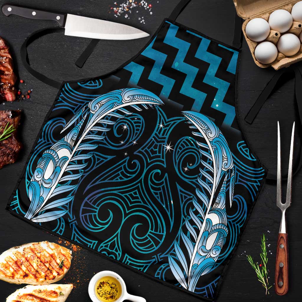 Blue Matariki New Zealand Apron Maori Poutama Galaxy Vibes LT14 Blue - Polynesian Pride
