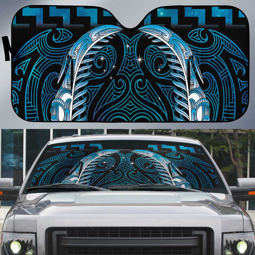 Blue Matariki New Zealand Auto Sun Shade Maori Poutama Galaxy Vibes LT14 Blue - Polynesian Pride