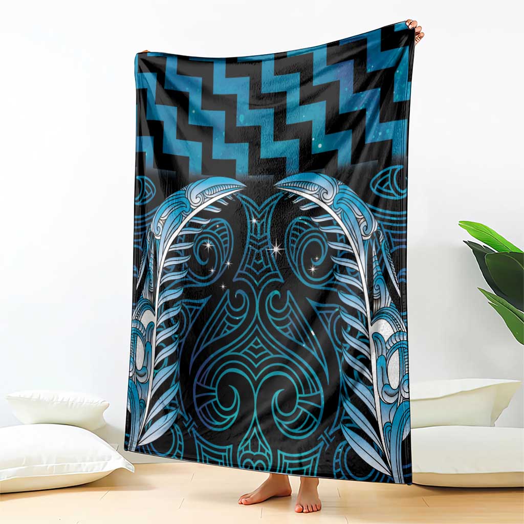 Blue Matariki New Zealand Blanket Maori Poutama Galaxy Vibes LT14 - Polynesian Pride