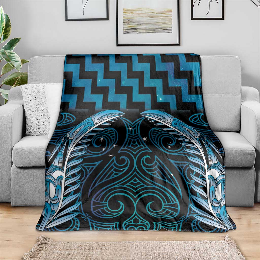 Blue Matariki New Zealand Blanket Maori Poutama Galaxy Vibes LT14 - Polynesian Pride