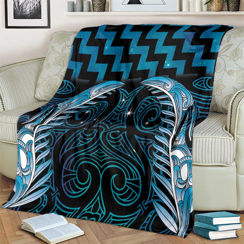 Blue Matariki New Zealand Blanket Maori Poutama Galaxy Vibes LT14 - Polynesian Pride