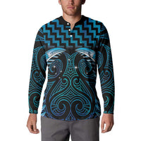Blue Matariki New Zealand Button Sweatshirt Maori Poutama Galaxy Vibes LT14 - Polynesian Pride