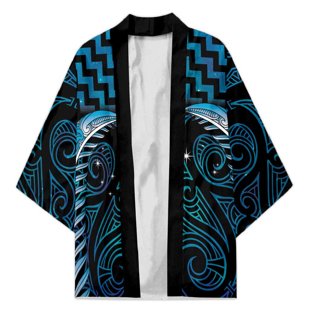 Blue Matariki New Zealand Kimono Maori Poutama Galaxy Vibes LT14 Unisex Blue - Polynesian Pride
