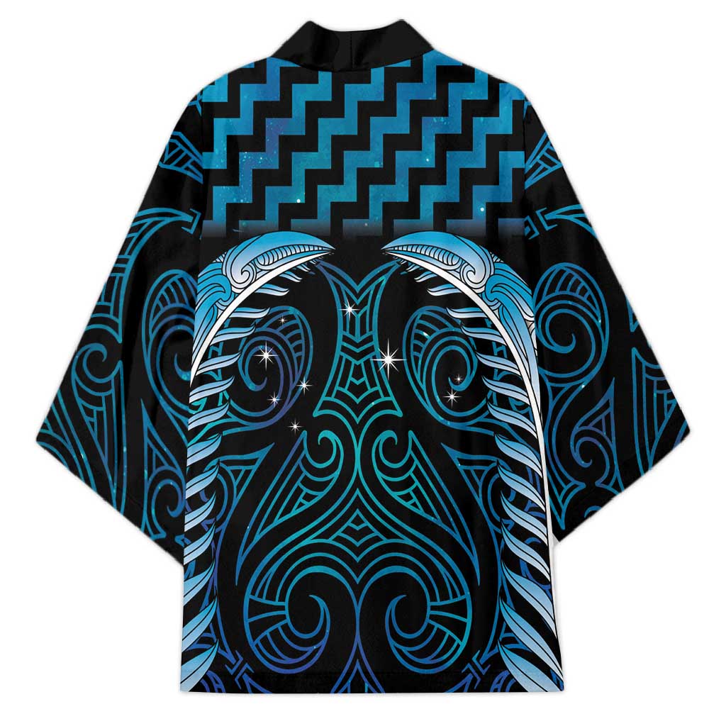 Blue Matariki New Zealand Kimono Maori Poutama Galaxy Vibes LT14 - Polynesian Pride