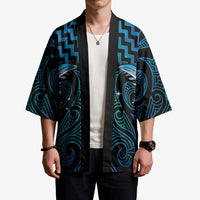 Blue Matariki New Zealand Kimono Maori Poutama Galaxy Vibes LT14 - Polynesian Pride