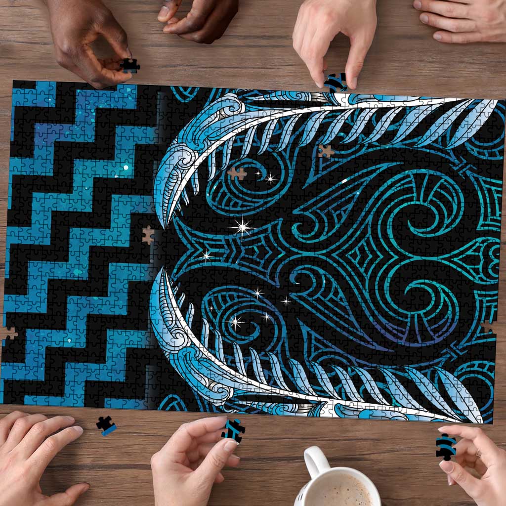 Blue Matariki New Zealand Puzzle Maori Poutama Galaxy Vibes LT14 - Polynesian Pride