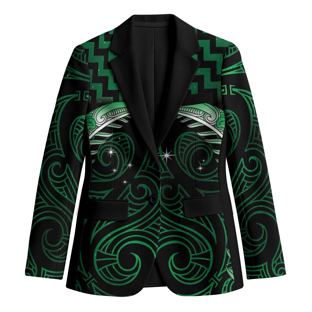 Green Matariki New Zealand Blazer Maori Poutama Galaxy Vibes LT14 Unisex Green - Polynesian Pride