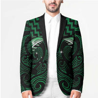 Green Matariki New Zealand Blazer Maori Poutama Galaxy Vibes LT14 - Polynesian Pride