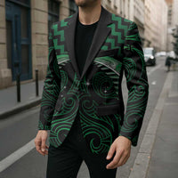 Green Matariki New Zealand Blazer Maori Poutama Galaxy Vibes LT14 - Polynesian Pride