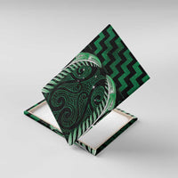 Green Matariki New Zealand Canvas Wall Art Maori Poutama Galaxy Vibes LT14 With Frame Green - Polynesian Pride