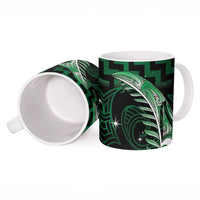 Green Matariki New Zealand Ceramic Mug Maori Poutama Galaxy Vibes LT14 - Polynesian Pride
