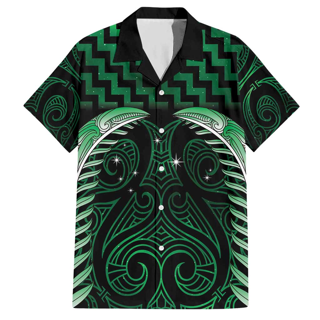 Green Matariki New Zealand Hawaiian Shirt Maori Poutama Galaxy Vibes LT14 Green - Polynesian Pride