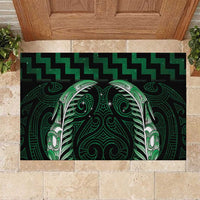 Green Matariki New Zealand Rubber Doormat Maori Poutama Galaxy Vibes LT14 Green - Polynesian Pride